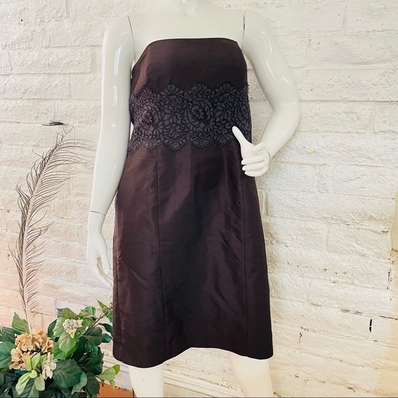 ann Taylor dress brown strapless size 10 - Picture 5 of 11